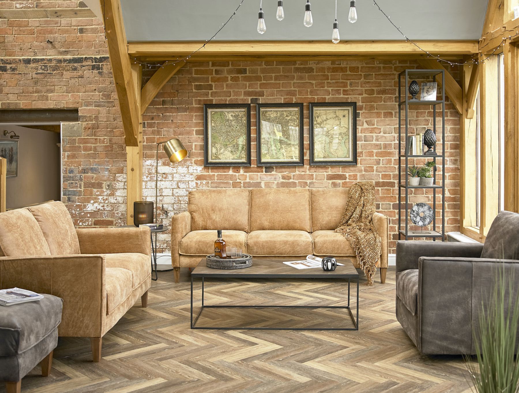 Sicilian sofa armchair and footstool